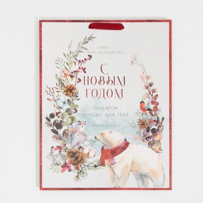 Пакет подарочный новогодний ламинированный &laquo;Время чудес&raquo;, L 31 х 40 х 11,5 см, Новый год
