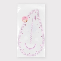 Лекало портновское метрическое &laquo;Капля&raquo;, с проймой, 25 &times; 13,5 см, толщина 0,5 мм, цвет прозрачный