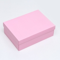Коробка подарочная складная, упаковка, крышка-дно, розовая , 24 х 17 х 8 см