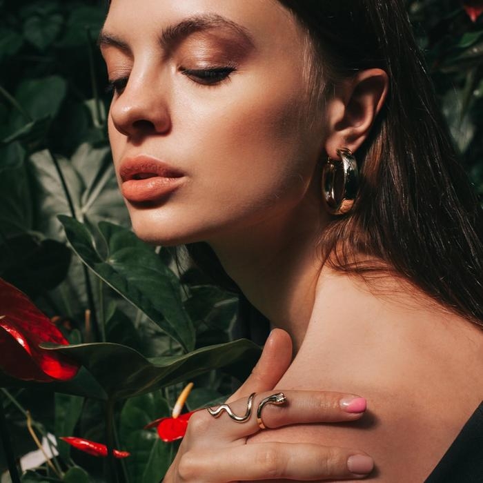 Серьги-кольца &laquo;Каньон&raquo; утолщённая линия, d=3,3, цвет золото