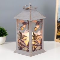 Ночник "Экзотика" LED от батареек 3хААА серый с золотой патиной 14х14х29,5 см RISALUX Ночник "Экзотика" LED от батареек 3хААА серый с золотой патиной 14х14х29,5 см RISALUX