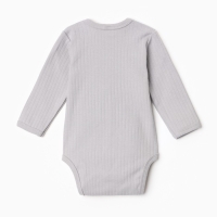 Боди с длинным рукавом, цвет серый, рост 62 см