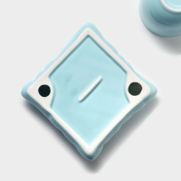 Чайная пара керамическая с ложкой &laquo;Зефирка&raquo;, 2 предмета: чашка 250 мл, блюдце d=13 см, цвет голубой