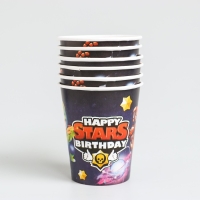 Набор бумажной посуды одноразовый С Днём рождения&raquo;, stars