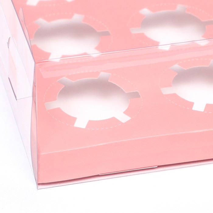 Коробка для 12 капкейков, розовый 34.7 &times; 26.3 &times; 10 см