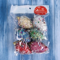 Украшение ёлочное "Шишки в пайетках" (набор 6 шт) 4х7 см, микс Украшение ёлочное "Шишки в пайетках" (набор 6 шт) 4х7 см, микс