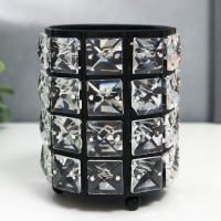 Подсвечник металл на 1 свечу "Кристаллы" цилиндр чёрный 12х9х9 см Подсвечник металл на 1 свечу "Кристаллы" цилиндр чёрный 12х9х9 см