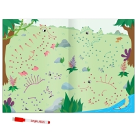 Многоразовая книга «Рисуем по точкам. Динозавры», с маркером, 16 стр. Многоразовая книга «Рисуем по точкам. Динозавры», с маркером, 16 стр.