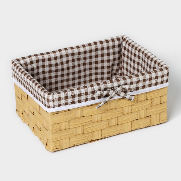 Корзина для хранения Доляна &laquo;Клеточка&raquo;, 26&times;20&times;12 см, цвет коричневый