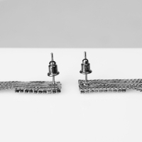 Серьги висячие &laquo;Голливуд&raquo; дождь, цвет серый, 7,5 см