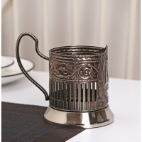 Подстаканник &laquo;V&raquo;, d=72 мм, никелированный, с чернением