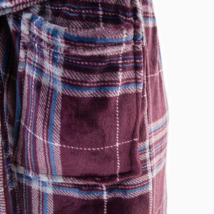 Халат мужской LoveLife &laquo;Клетка&raquo; Вид 1, one size, микрофибра, 100% п/э, 250 г/м2