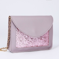 Сумка на ремешке с цепочкой, 19х5х15см, цвет сиреневый