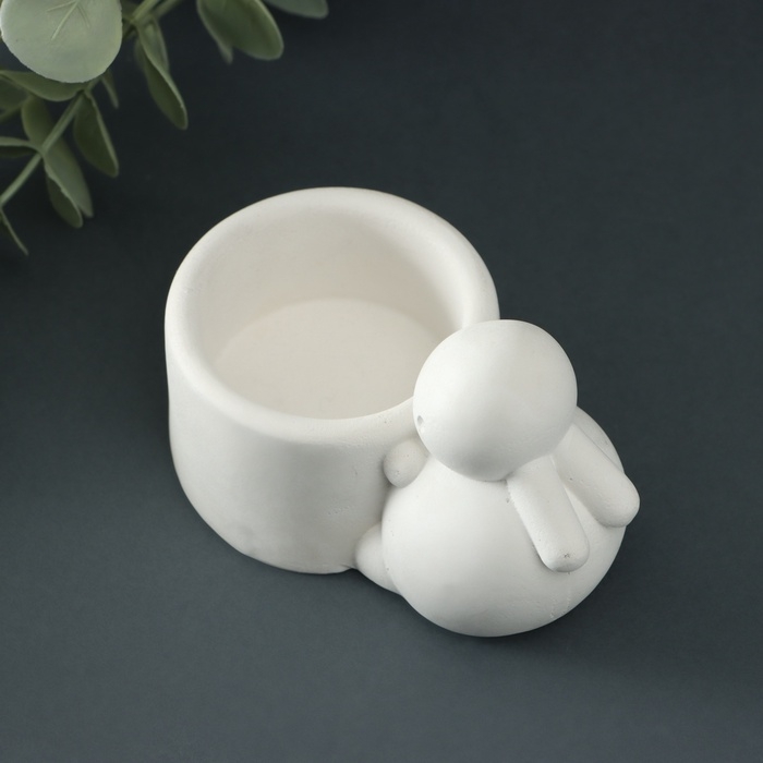 Подсвечник "Кролик" 6х10х5см, белый