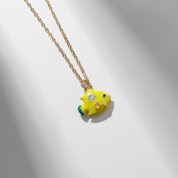Кулон &laquo;Прелесть&raquo; рыбка, цвет жёлтый в золоте, 40 см