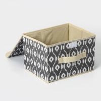 Короб стеллажный для хранения с крышкой Доляна &laquo;Ромбы&raquo;, 26&times;20&times;17 см, цвет серый