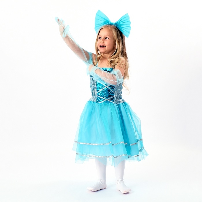 Карнавальный костюм Карнавальный костюм "Милая Мальвина" рост 104-134 см, платье, перчатки, гольфы, ободок