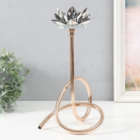 Подсвечник металл, акрил на 1 свечу "Чёрный лотос. Завиток" d=4 см золото 19х29 см Подсвечник металл, акрил на 1 свечу "Чёрный лотос. Завиток" d=4 см золото 19х29 см