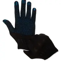 Перчатки садовые, хб, вязка 7 класс, 3 нити, размер 9, с ПВХ точками, чёрные