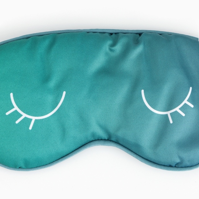 Маска шелковая для сна &laquo;Глазки&raquo;, 20 х 9 см, цвет бирюзовый