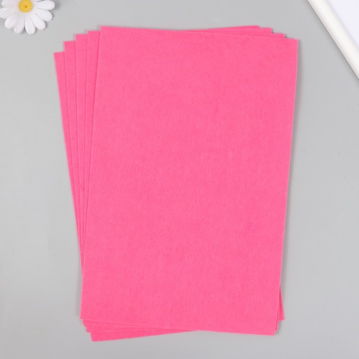 Фетр жёсткий 1 мм "Розовый" набор 5 листов формат А4