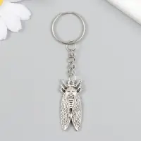 Брелок металл "Цикада" серебро 1,5х3,6 см