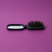 Расчёска массажная, складная, зеркалом, 9,5 × 5,5 см, цвет чёрный Расчёска массажная, складная, зеркалом, 9,5 × 5,5 см, цвет чёрный