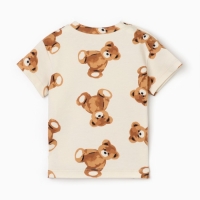 Футболка Крошка Я "Медвежата", рост 74-80, бежевый