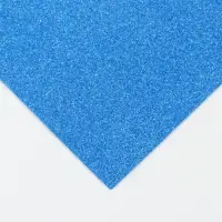 Фоамиран глиттерный 2 мм, 50х50 см, синий Н05