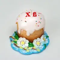 Свеча фигурная "Пасхальный кулич на подставке", 11х9 см, 270 гр