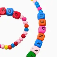 Набор детский &laquo;Выбражулька&raquo; 2 предмета: бусы, браслет d=6 см. алфавит, дерево, разноцветный