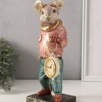 Сувенир полистоун с часами "Мышонок-пилот" 10,5х12,5х27,5 см Сувенир полистоун с часами "Мышонок-пилот" 10,5х12,5х27,5 см