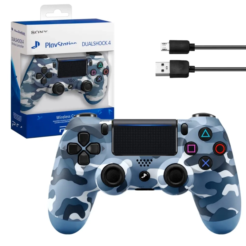 Джойстик PS4 DualShock беспроводной A хаки синий
