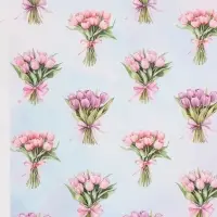 Бумага упаковочная глянцевая &laquo;Букетик цветов&raquo;, 70 &times; 100 см