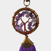 Брелок ловец снов "Великое древо" 19 см, цв. фиолетовый