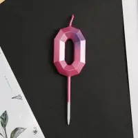 Свеча для торта, цифра &laquo;0&raquo;, 8,5 х 3 см