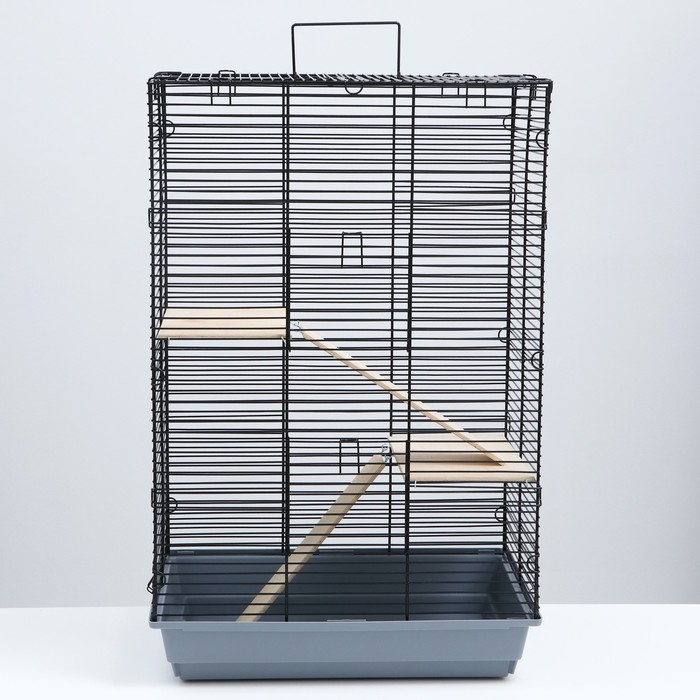 Клетка для шиншиллы (2 деревянные полки), 58 х 40 х 90 см микс цветов Клетка для шиншиллы (2 деревянные полки), 58 х 40 х 90 см микс цветов