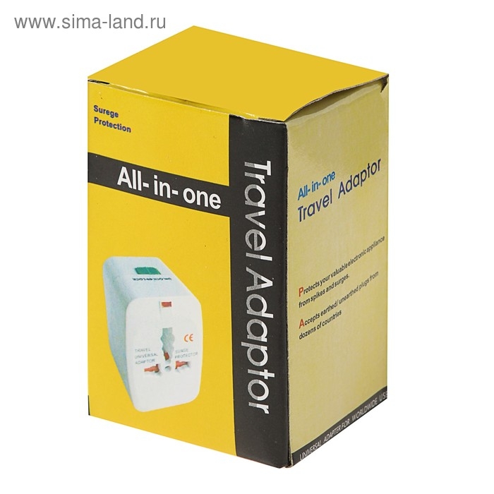 Адаптер универсальный, 3 A, 5 в 1, 220 В, белый