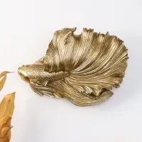 Панно интерьерное полистоун "Средняя золотая рыбка. Вуалехвост" 21,7х14,2х8 см