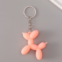 Брелок резина "Воздушный шарик - Собачка" розовый 5х5,5 см