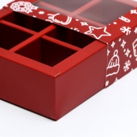 Новый год. Коробка под 6 конфет "Праздничное настроение", 13,7 х 9,8 х 3,8 см, кондитерская упаковка Новый год. Коробка под 6 конфет "Праздничное настроение", 13,7 х 9,8 х 3,8 см, кондитерская упаковка