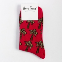 Носки женские "Пальмы", цвет розовый, размер 23-25