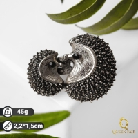 Брошь &laquo;Ёжики&raquo; мини, цвет чернёного серебра