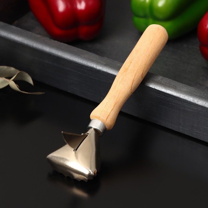 Рыбочистка с ножом для вспарывания &laquo;Традиционная&raquo;, 16&times;5 см, с деревянной ручкой