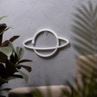 Неоновая вывеска &laquo;Планета&raquo; 30 x 17.5 см, батарейки AAx3 (нет в комплекте) + USB, свечение сине-оранжевое