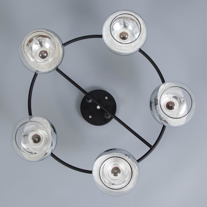 Люстра "Капель" 5х60Вт Е27 Чёрный 55х55х25,5см