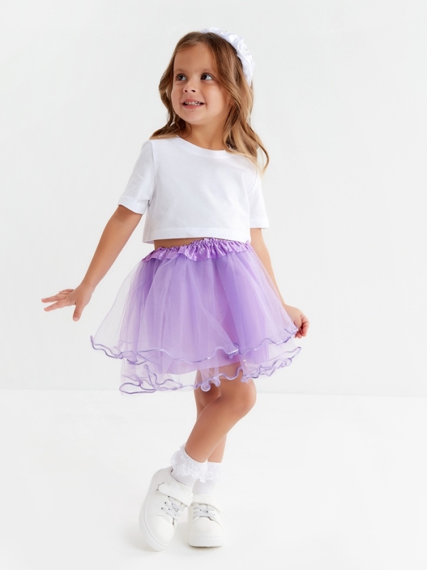 Юбка сетка детская KAFTAN, сиреневый, размер 28
