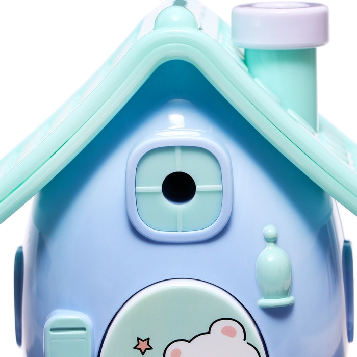 Точилка механическая с контейнером, 5 видов заточки, Домик синий