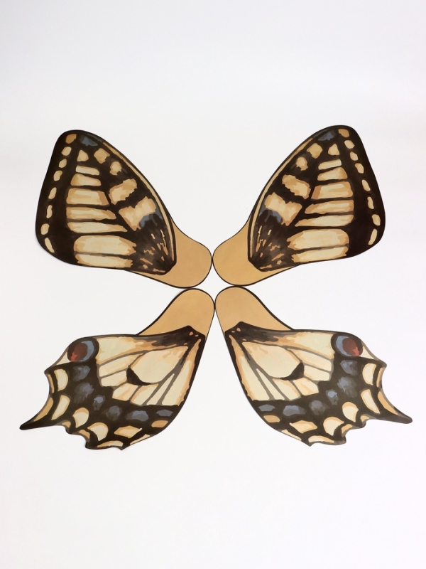 Бумага фигурная для букетов &laquo;Крылья бабочки&raquo;, желто-чёрный, 50&times;56 см, набор 10 шт.