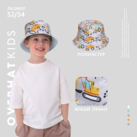 Панама детская для мальчика &laquo;Трактор&raquo;, цвет серый, р-р 52-54